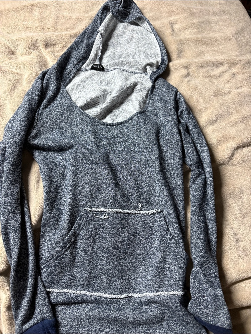 Rue21 Light Heather Gray Pullover Hoodie